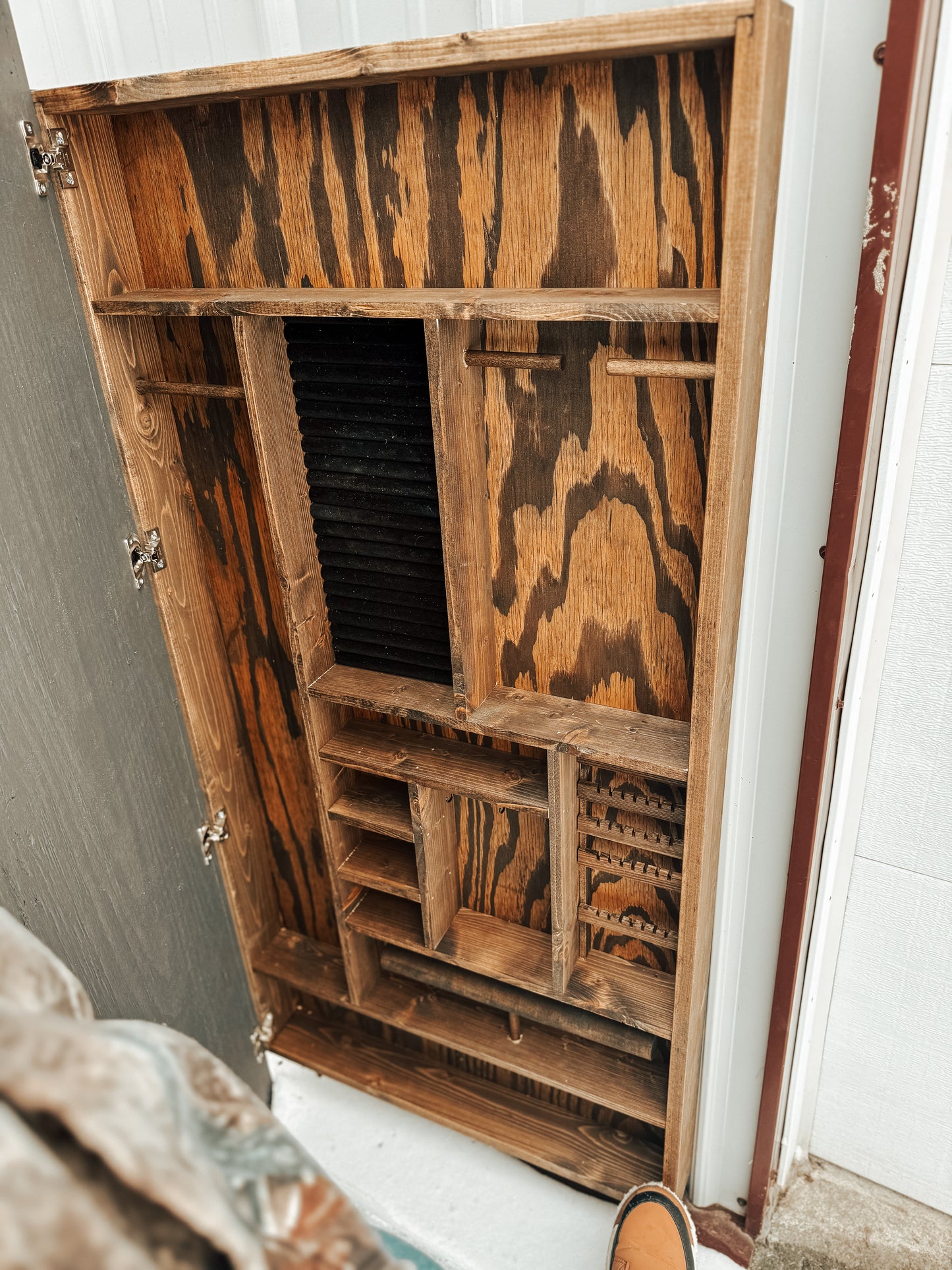 READY TO SHIP COWHIDE HINGED JEWELRY CABINET