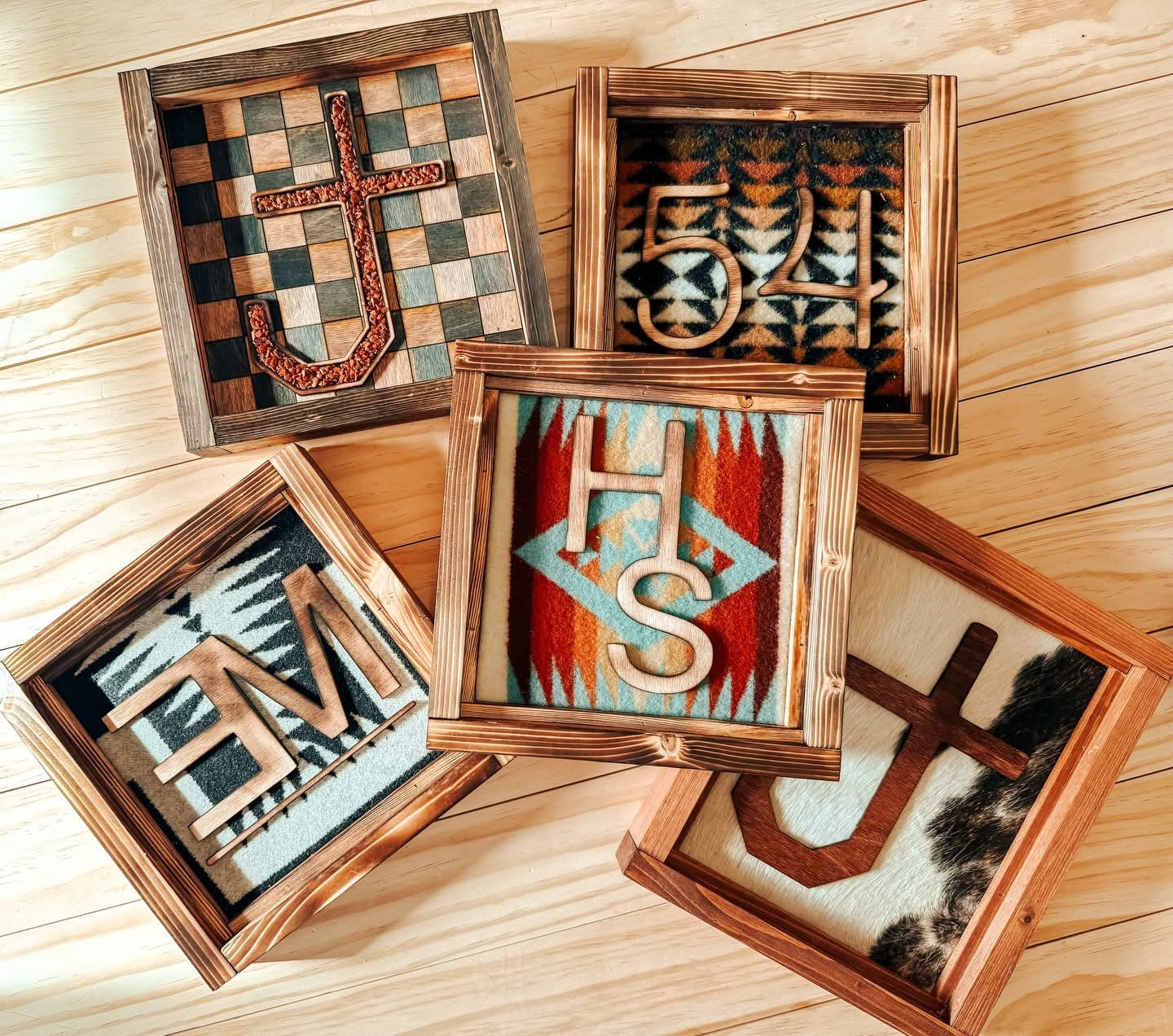 Checkered Branded Stone Inlay Sign