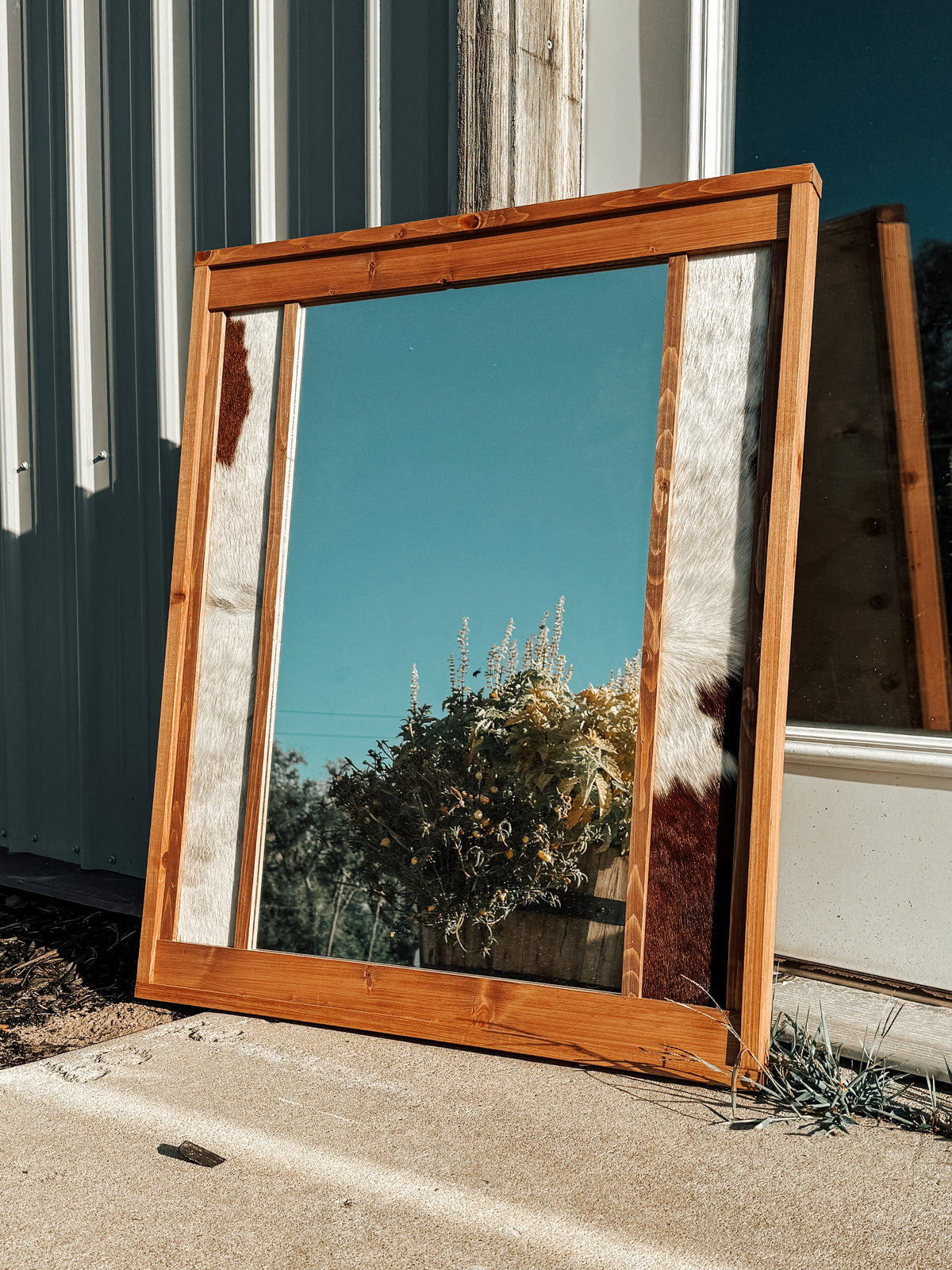 Cowhide Compact Vanity Mirror