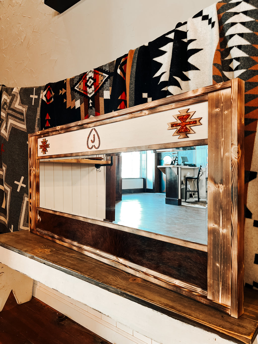 Custom Cowhide Mirror