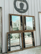 Black & White Cowhide Mirror
