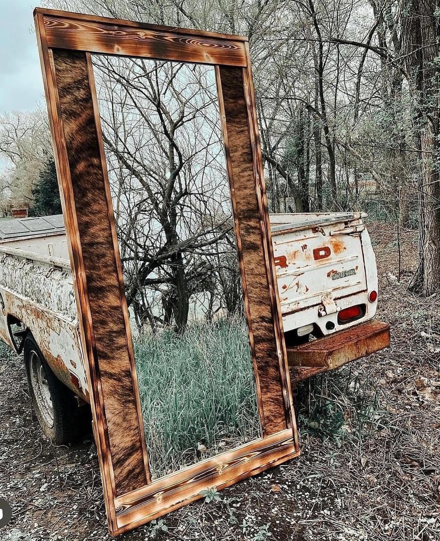 Brindle Cowhide Mirror