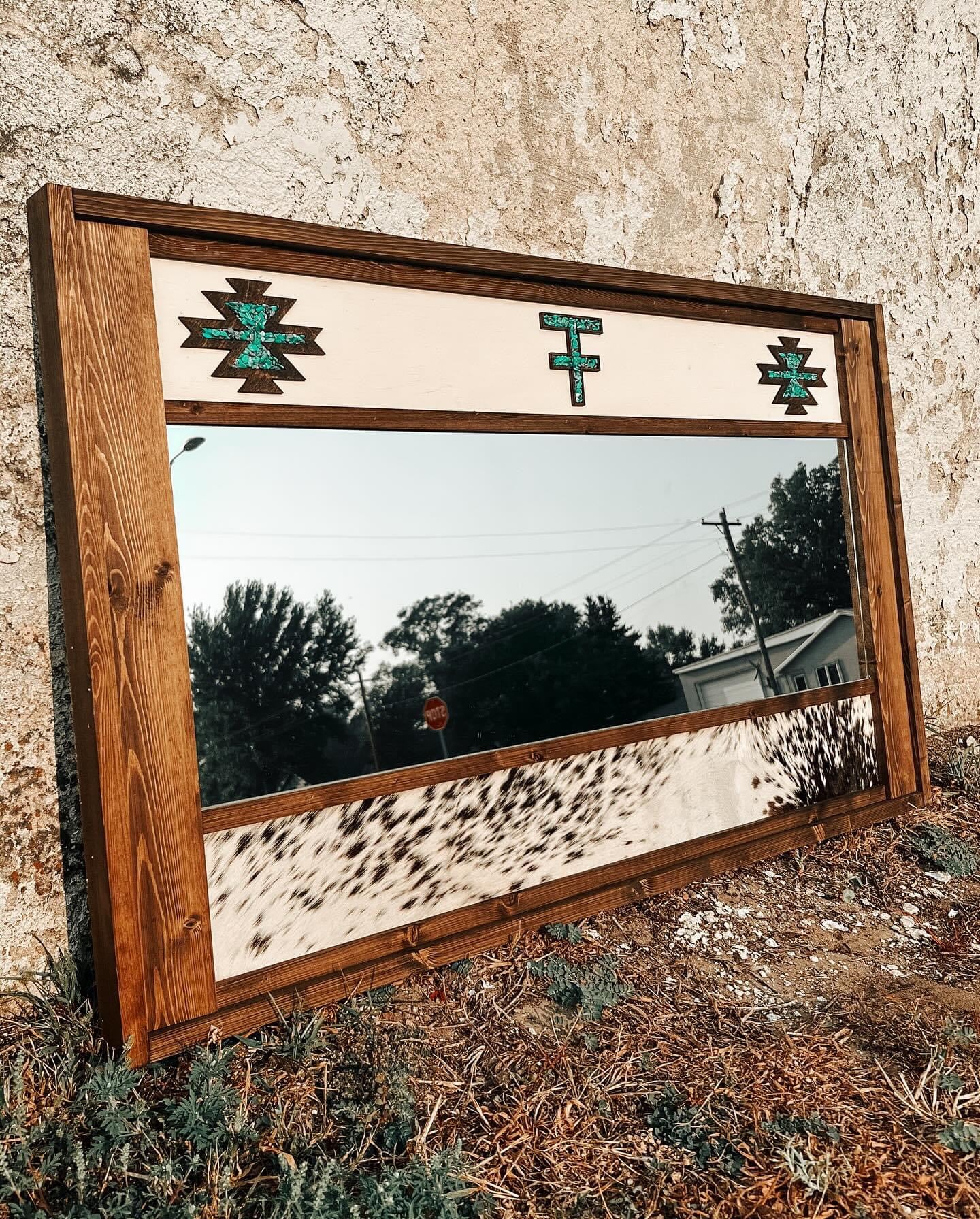 Custom Cowhide Mirror