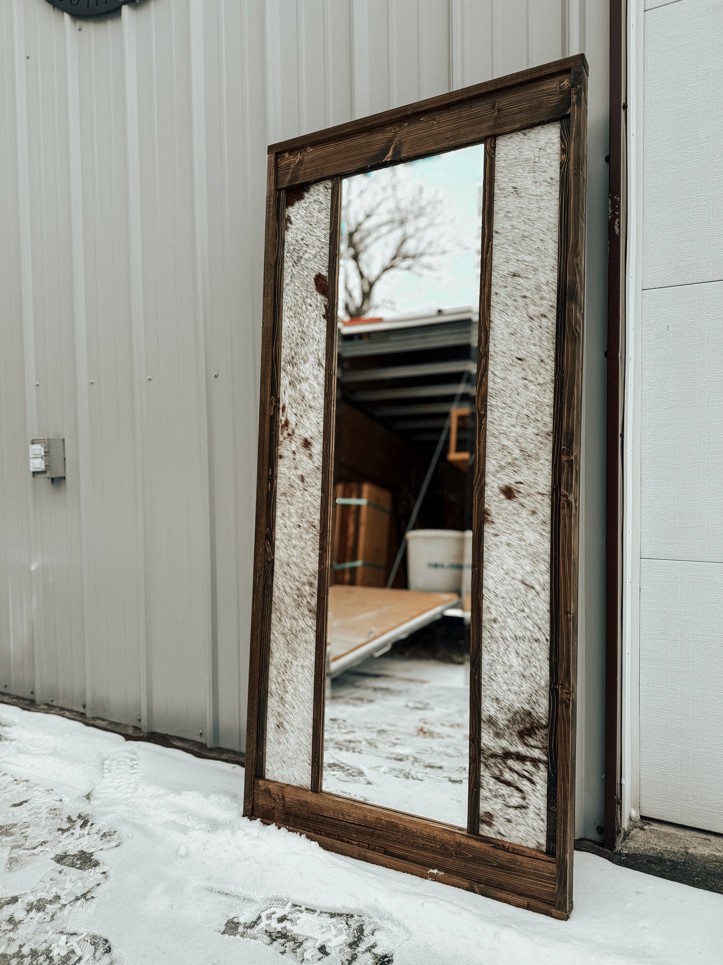 READY TO SHIP COWHIDE HINGED JEWELRY CABINET