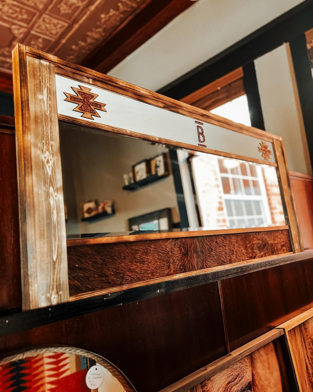 Custom Cowhide Mirror