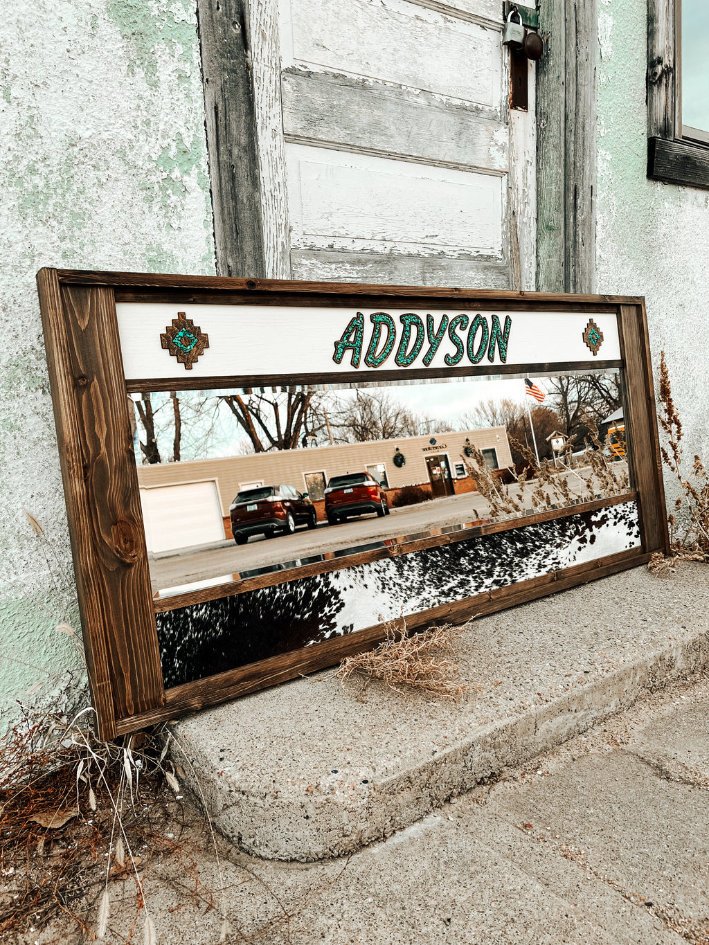 Custom Cowhide Mirror