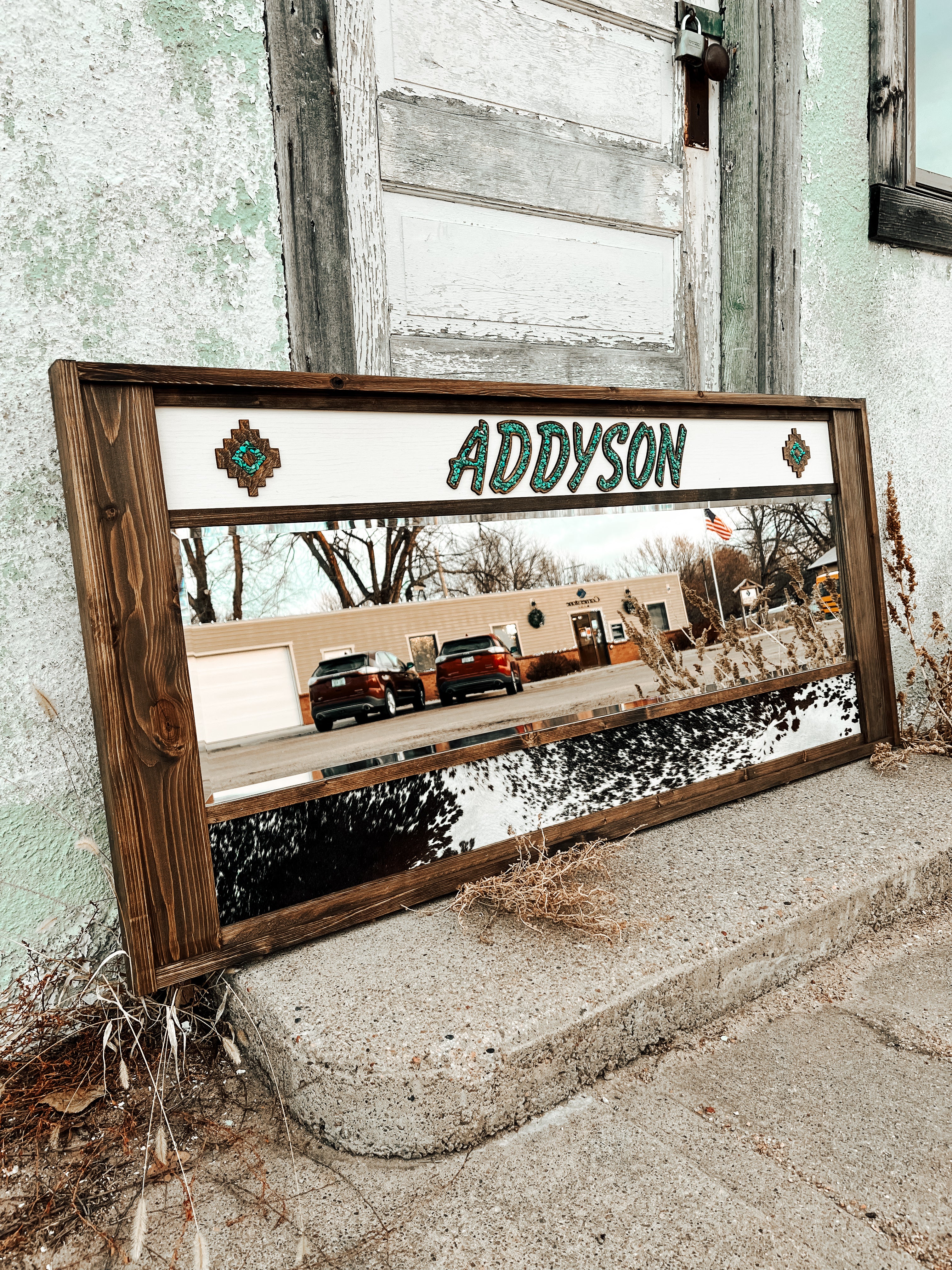 Custom Cowhide Mirror