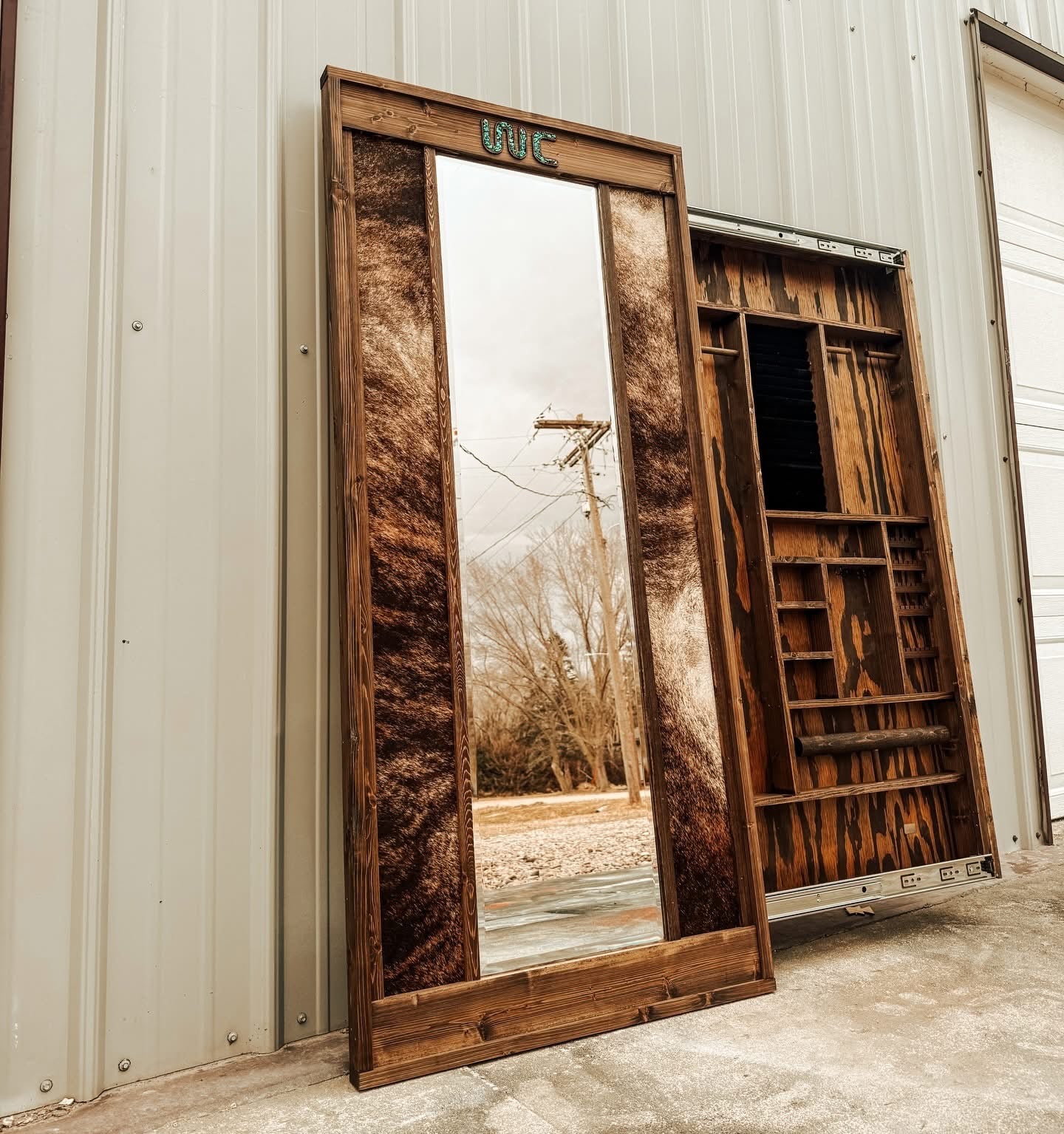 Brindle Cowhide Mirror