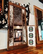 Chocolate & White Cowhide Mirror