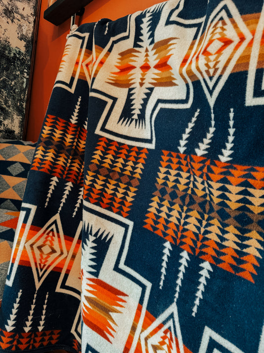 Harding Navy Twin Blanket