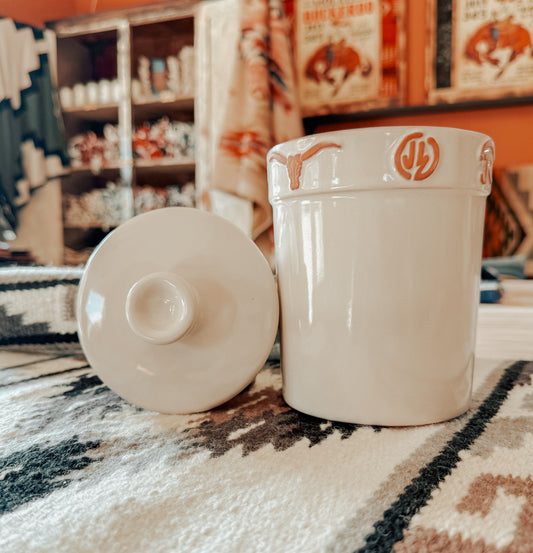 Frankoma Western Canister & Lid