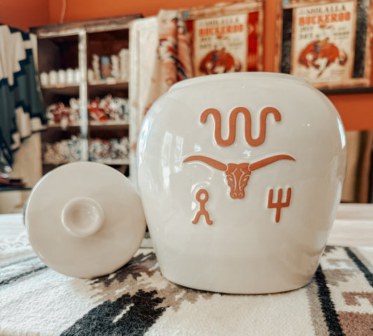 Frankoma Western Large Canister & Lid