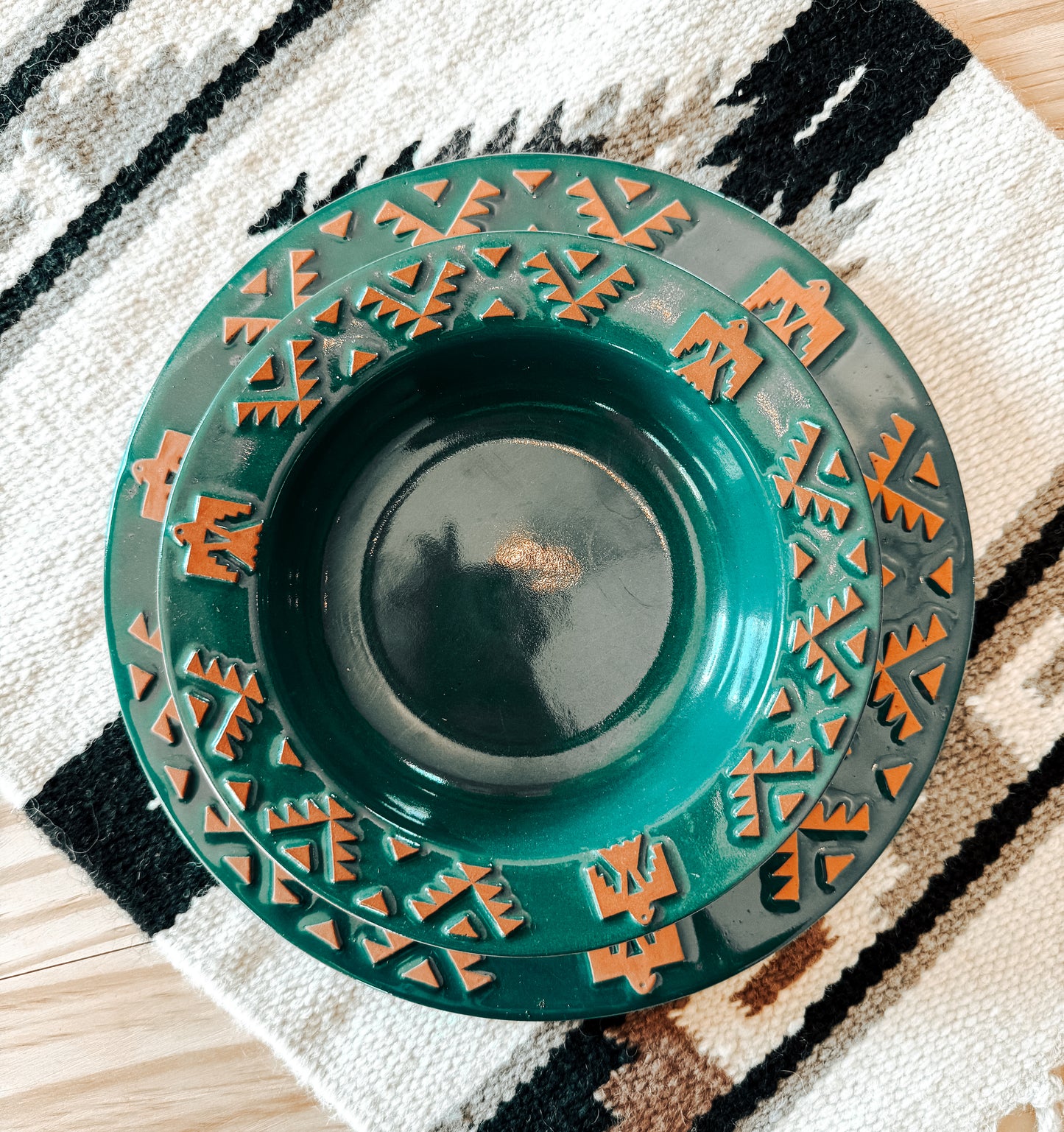 Frankoma Native Bowl & Dinner Plate Set