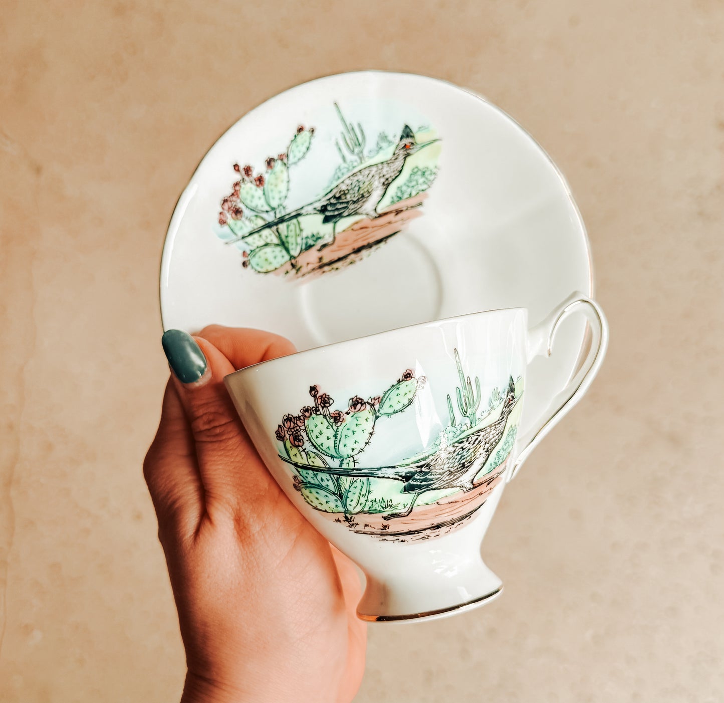 Vintage Roadrunner Mug & Saucer