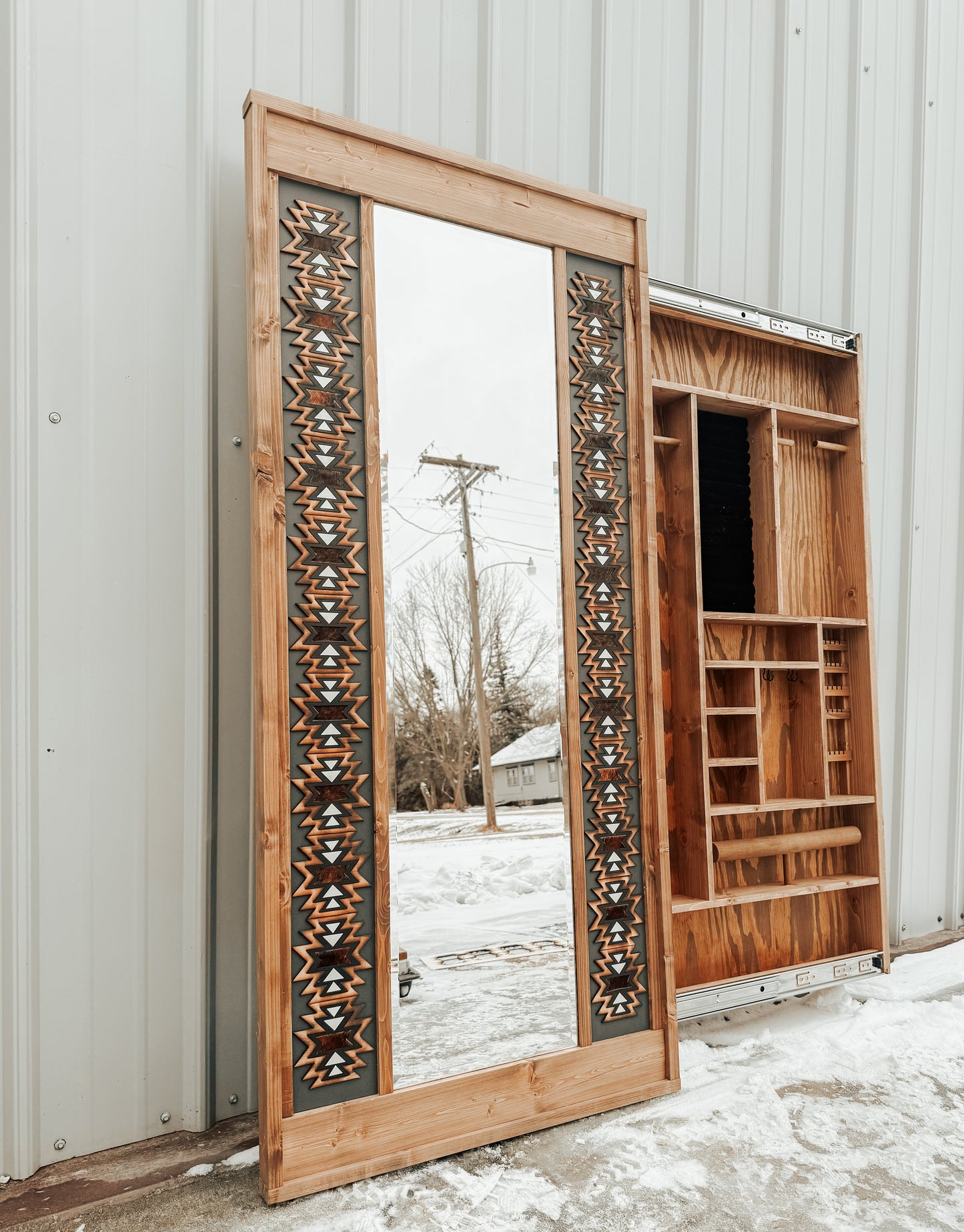 READY TO SHIP VAIL AND HIDE SLIDE JEWELRY CABINET